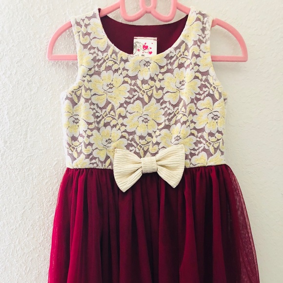 burgundy toddler dress